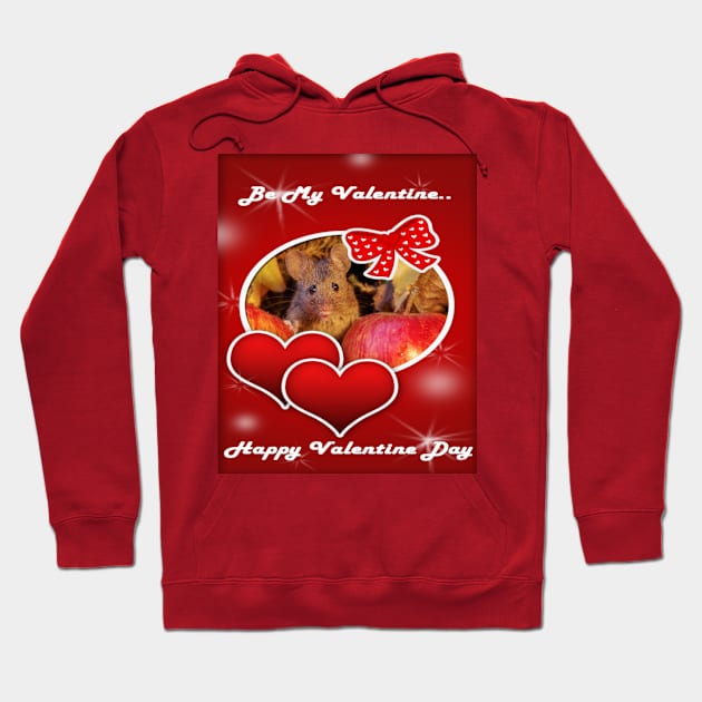 George the mouse in a log pile house - Valentine's Day card Hoodie by Simon-dell